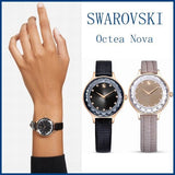  Shop Authentic Swarovski Octea Nova Beige Dial Grey Leather Strap Watch for Women - 5649999 - Luxxuri