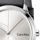 Shop Authentic Calvin Klein Minimal Silver Dial Black Leather Strap Watch for Men - K3M211CY - Luxxuri