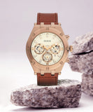  Shop Authentic Guess Analog Multifunction White Dial Brown Leather Strap Watch for Men - GW0262G3 - Luxxuri