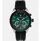  Shop Authentic Maserati Traguardo Chronograph Green Dial Black Silicone Strap Watch For Men - R8871612043 - Luxxuri