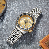  Shop Authentic Seiko 5 Sports GMT Automatic 70th Anniversary Taiwan Limited Edition Gold Dial Silver Steel Strap Watch For Men - SSK044K1 - Luxxuri