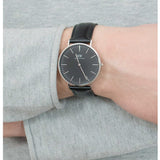  Shop Authentic Daniel Wellington Classic Sheffield Black Dial Black Leather Strap Watch For Men - DW00100133 - Luxxuri