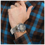  Shop Authentic Fossil Grant Skeleton Black Dial Silver Steel Strap Watch for Men - ME3055 - Luxxuri