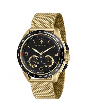  Shop Authentic Maserati Traguardo 45mm Quartz Gold Black Dial Watch For Men - R8873612010 - Luxxuri