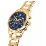  Shop Authentic Maserati Competizione Chronograph Blue Dial Gold Steel Strap Watch For Men - R8853100026 - Luxxuri