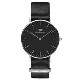  Shop Authentic Daniel Wellington Classic Cornwall Quartz Black Dial Black Nylon Strap Watch For Women - DW00100151 - Luxxuri