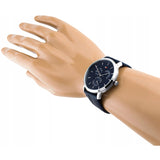  Shop Authentic Tommy Hilfiger Brad Chronograph Quartz Blue Dial Blue Leather Strap Watch For Men - 1710387 - Luxxuri