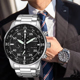  Shop Authentic Citizen Eco Drive Chronograph Black Dial Silver Steel Strap Watch For Men - CA0690-88E - Luxxuri
