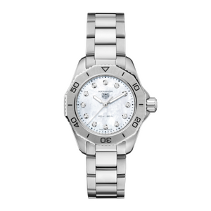  Shop Authentic Tag Heuer Aquaracer Diamonds Mother of Pearl Dial Silver Steel Strap Watch for Women - WBD1414.BA0741 - Luxxuri