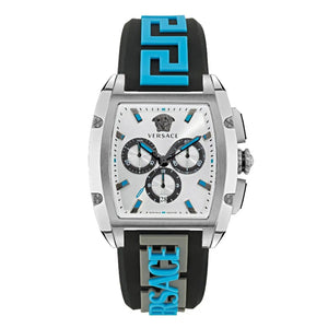  Shop Authentic Versace Dominus Chronograph Silver Dial Black Rubber Strap Watch For Men - VE6H00123 - Luxxuri