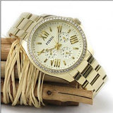  Shop Authentic Fossil Cecile Chronograph Gold Dial Gold Steel Strap Watch for Women - AM4482 - Luxxuri