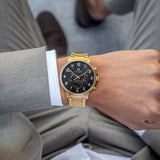  Shop Authentic Tommy Hilfiger Daniel Chronograph Black Dial Gold Steel Strap Watch For Men - 1791978 - Luxxuri