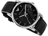  Shop Authentic Emporio Armani Classic Quartz Black Dial Black Leather Strap Watch For Men - AR1692 - Luxxuri