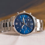  Shop Authentic Fossil Neutra Chronograph Blue Dial Silver Steel Strap Watch for Men - FS5792 - Luxxuri