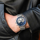  Shop Authentic Tommy Hilfiger Legend Chronograph Blue Dial Silver Steel Strap Watch For Men - 1710569 - Luxxuri