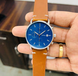  Shop Authentic Fossil The Commuter Blue Dial Brown Leather Strap Watch for Men - FS5401 - Luxxuri