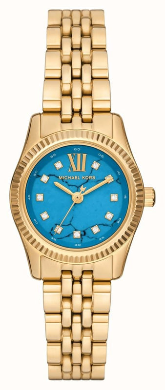  Shop Authentic Michael Kors Lexington Three Hand Blue Dial Gold Steel Strap Watch for Women - MK4813 - Luxxuri
