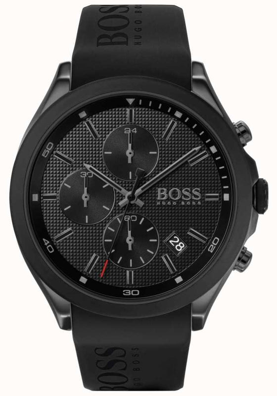  Shop Authentic Hugo Boss Velocity Black Dial Black Rubber Strap Watch for Men - 1513720 - Luxxuri