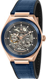 Maserati Triconic Skeleton Black Dial Blue Leather Strap Watch For Men - R8821139001
