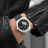  Shop Authentic Maserati Stile Skeleton Automatic Black Dial Silver Steel Strap Watch For Men - R8823142002 - Luxxuri
