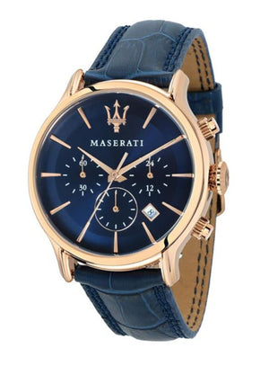  Shop Authentic Maserati Epoca Blue Dial Leather Blue Strap Watch For Men - R8871618007 - Luxxuri