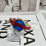  Shop Authentic Calvin Klein Rebel Blue Maroon Dial Maroon Leather Strap Watch for Women - K8P231UN - Luxxuri