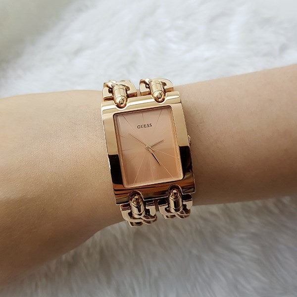  Shop Authentic Guess Mod Heavy Metal Rose Gold Dial Rose Gold Steel Strap Watch For Women - W1117L3 - Luxxuri