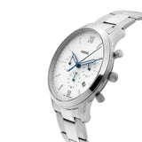  Shop Authentic Fossil Neutra Chronograph White Dial Silver Steel Strap Watch for Men - FS5433 - Luxxuri