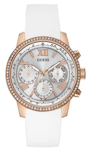  Shop Authentic Guess Sport White Dial White Rubber Strap Watch For Women - W0616L1 - Luxxuri