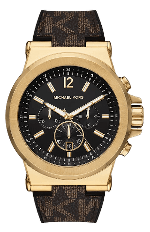  Shop Authentic Michael Kors Dylan Chronograph Black Dial Brown Rubber Strap Watch For Men - MK8904 - Luxxuri