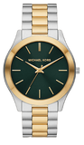  Shop Authentic Michael Kors Slim Runway Quartz Green Dial Two Tone Steel Strap Watch for Women - MK9149 - Luxxuri