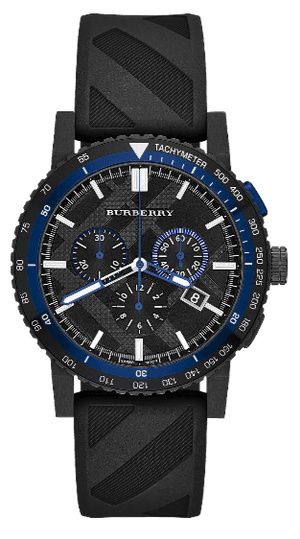  Shop Authentic Burberry The City Chronograph Black Dial Black Rubber Strap Watch For Men - BU9806 - Luxxuri
