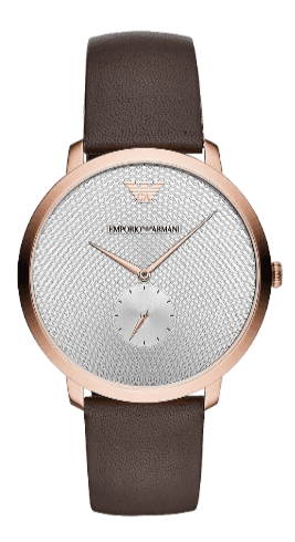  Shop Authentic Emporio Armani Modern Slim Analog Silver Dial Brown Leather Strap Watch For Men - AR11163 - Luxxuri