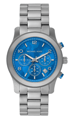  Shop Authentic Michael Kors Runway Stop Hunger Blue Dial Silver Steel Strap Watch for Women - MK7427 - Luxxuri