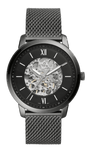  Shop Authentic Fossil Neutra Automatic Skeleton Black Dial Grey Mesh Strap Watch for Men - ME3185 - Luxxuri