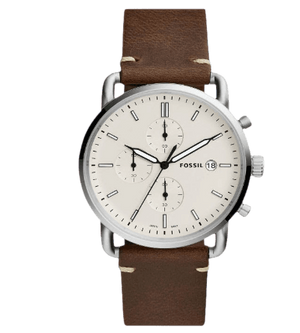  Shop Authentic Fossil The Commuter White Dial Brown Leather Strap Watch for Men - FS5402 - Luxxuri