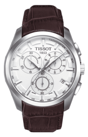  Shop Authentic Tissot Couturier Chronograph White Dial Brown Leather Strap Watch For Men - T035.617.16.031.00 - Luxxuri