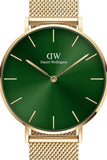  Shop Authentic Daniel Wellington Petite Emerald Green Dial Gold Mesh Strap Watch For Women - DW00100481 - Luxxuri