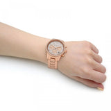  Shop Authentic Michael Kors Ritz Chronograph Rose Gold Dial Rose Gold Steel Strap Watch For Women - MK7302 - Luxxuri