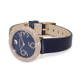  Shop Authentic Swarovski Crystal Frost Blue Dial Blue Leather Strap Watch for Women - 5484061 - Luxxuri