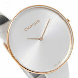  Shop Authentic Calvin Klein Full Moon White Dial White Leather Strap Watch for Women - K8Y236L6 - Luxxuri
