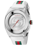  Shop Authentic Gucci SYNC XXL White Dial White Rubber Strap Watch For Men - YA137102 - Luxxuri