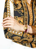  Shop Authentic Versace Medusa Lock Icon Gold Dial Red Leather Strap Watch for Women - VEDW00319 - Luxxuri