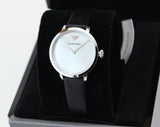  Shop Authentic Emporio Armani Modern White Dial Black Leather Strap Watch For Women - AR11159 - Luxxuri