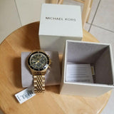  Shop Authentic Michael Kors Bayville Chronograph Black Dial Gold Steel Strap Watch For Men - MK8726 - Luxxuri