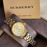  Shop Authentic Burberry The Classic Champagne Gold Dial Two Tone Steel Strap Watch for Women - BU10118 - Luxxuri