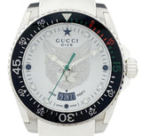  Shop Authentic Gucci Dive Tiger White Dial White Rubber Strap Watch For Men - YA136329 - Luxxuri