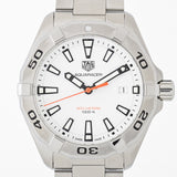  Shop Authentic Tag Heuer Aquaracer Quartz White Dial Silver Steel Strap Watch for Men - WBD1111.BA0928 - Luxxuri
