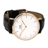  Shop Authentic Daniel Wellington Classic Sheffield White Dial Black Leather Strap Watch for Women - DW00100036 - Luxxuri
