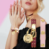  Shop Authentic Versace Medusa Lock Icon Gold Dial Red Leather Strap Watch for Women - VEDW00319 - Luxxuri